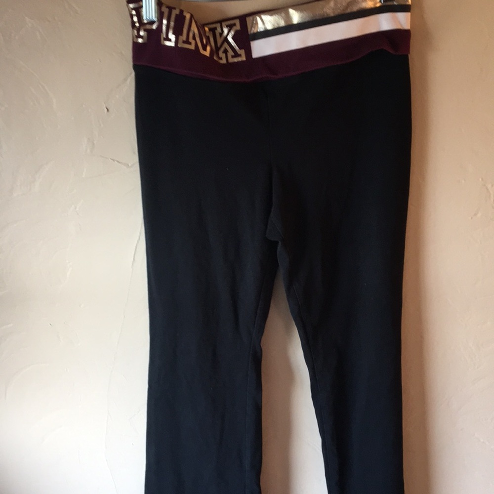Victoria’s Secret pink black boot cut leggings